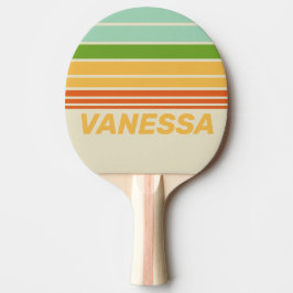 Retro ABC Gatu Horisontell Linjering med Namn Pingisracket