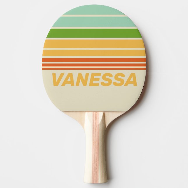 Retro ABC Gatu Horisontell Linjering med Namn Pingisracket (Framsidan)