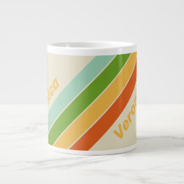 Retro ABC Gatu Ränder med Namn Jumbo Mugg