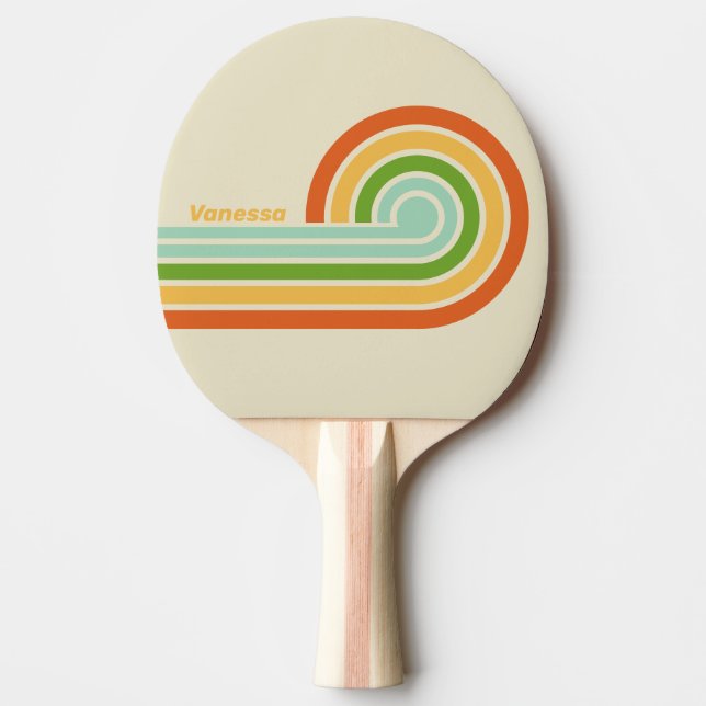 Retro ABC Street Curl-ränder med namn Pingisracket (Framsidan)