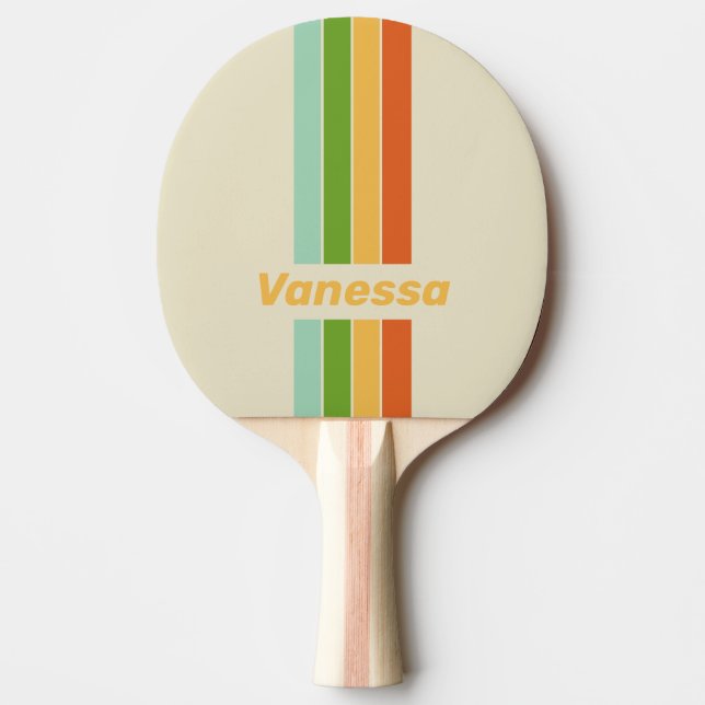 Retro ABC Street Pin Striped with Name Pingisracket (Framsidan)