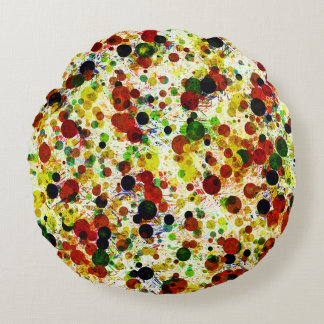 Retro Abstract Circles & Dots Rund Kudde