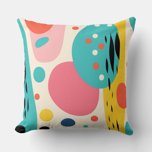 Retro Abstract Forest Pillow Kudde (Framsida)