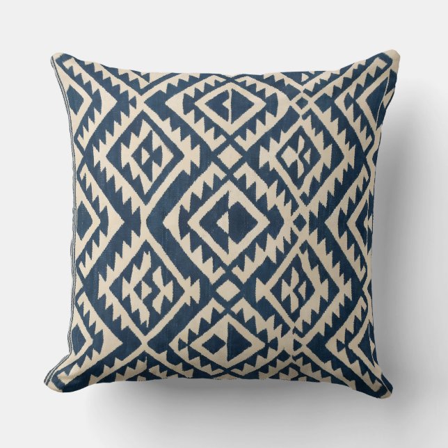 Retro abstract geometric pattern Throw Pillow Kudde (Framsida)