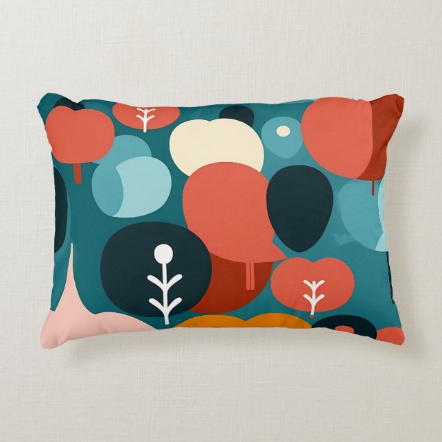 Retro Abstract Geometric Throw Pillow Prydnadskudde (Framsidan)