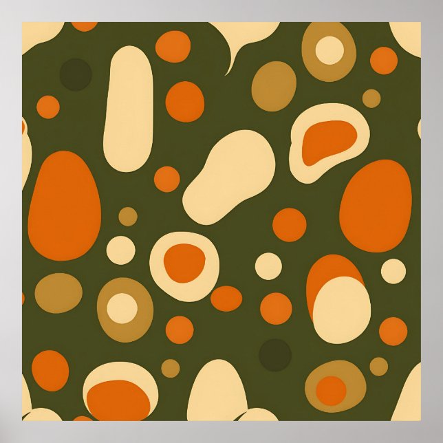 Retro Abstract Organic Shapes Pattern Poster (Framsidan)