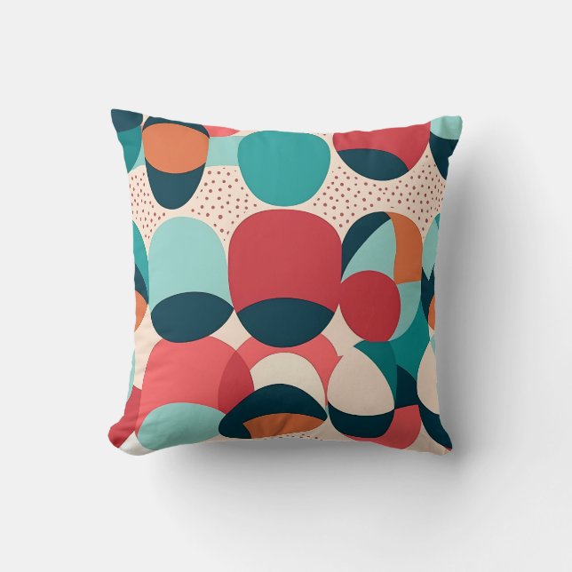 Retro Abstract Pebble Pillow Kudde (Framsida)
