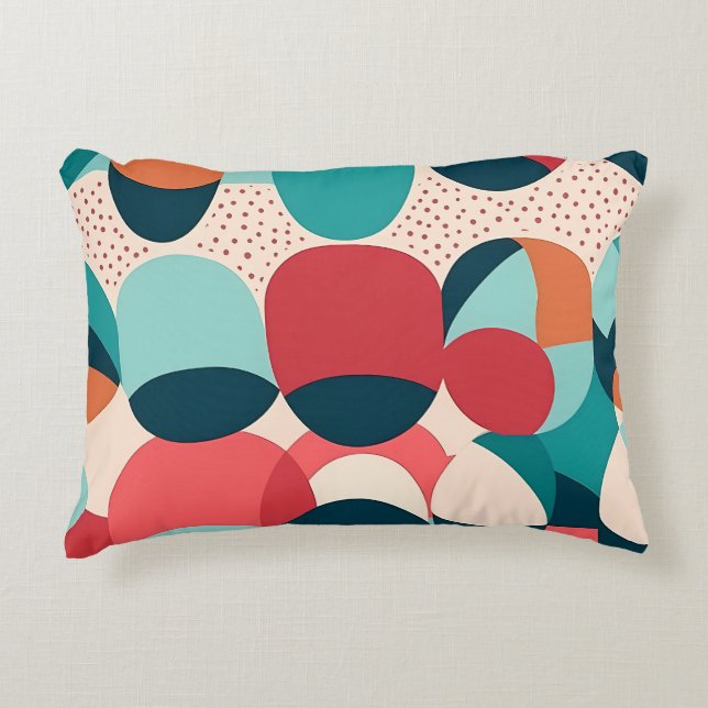 Retro Abstract Pebble Pillow Prydnadskudde (Framsidan)