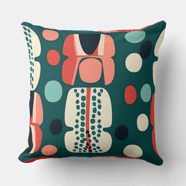 Retro Abstract Totem & Pod Pillow Kudde (Framsida)