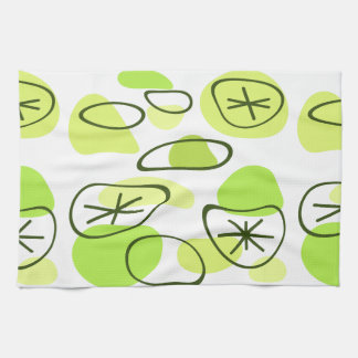 Retro Abstrakt Art Sten Chartreuse Kökshandduk