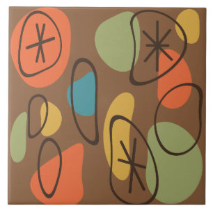 Retro Abstrakt Art Sten flerfärgad Mörk Kakelplatta