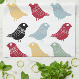 Retro Abstrakt Birds Modern i mitten av århundrade Kökshandduk