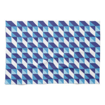 Retro Abstrakt Blåa Nyanser Geometriskt Mönster