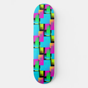 Retro Abstrakt Block Mönster Old School Skateboard Bräda 18 Cm