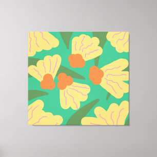 Retro Abstrakt Blommor Canvastryck