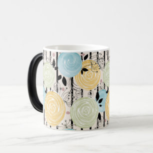 Retro, abstrakt blommor magisk mugg