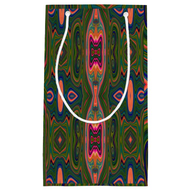 Retro Abstrakt Blue, Grönt och Orange Mönster (Framsidan)