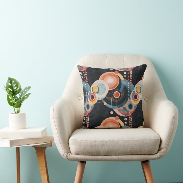Retro Abstrakt Circles in stil of Hilma af Klint Kudde (Stol)
