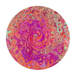 Retro Abstrakt Coral och Lila Marble Swirl