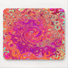 Retro Abstrakt Coral och Lila Marble Swirl Musmatta