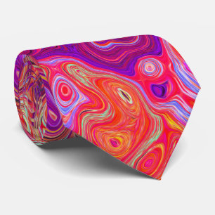Retro Abstrakt Coral och Lila Marble Swirl Slips
