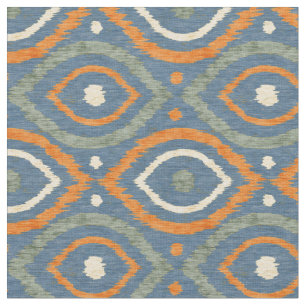 Retro abstrakt design i blå Ikat navajo stil Tyg