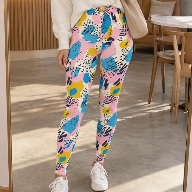 Retro Abstrakt Djurtryck Leggings (Skapare uppladdad)