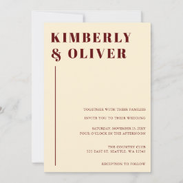 Retro Abstrakt Earthy Terracotta Orange Bröllop Inbjudningar