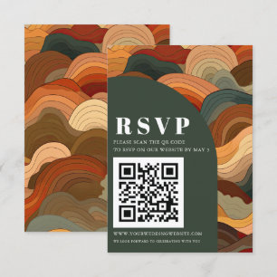 Retro Abstrakt Earthy Terracotta Orange QR CODE OSA Kort