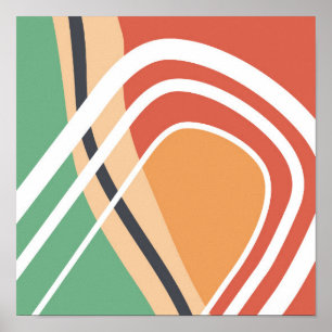 Retro-abstrakt, färggrafik poster