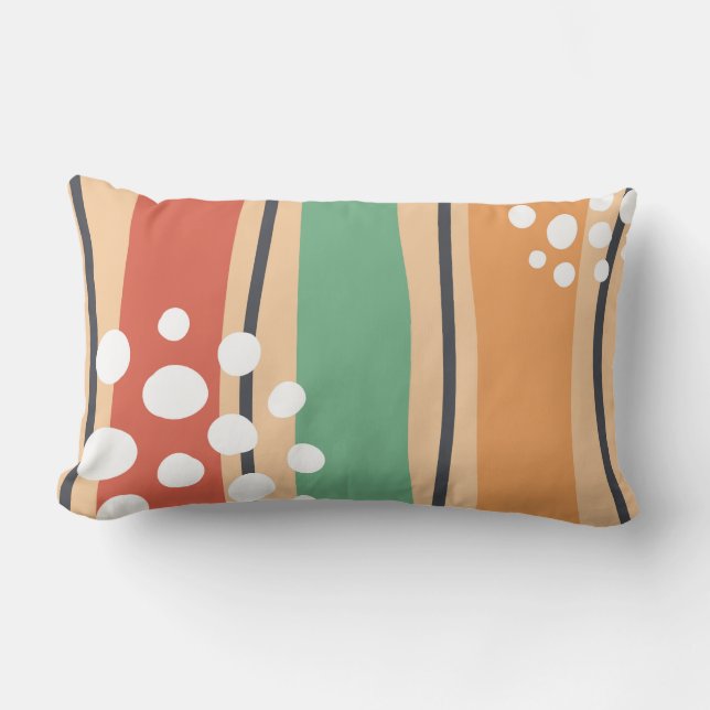 Retro abstrakt form boho art lumbarkudde (Framsida)