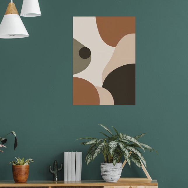Retro Abstrakt Formaffisch | Terrakotta Bauhaus Poster (Vardagsrum 1)