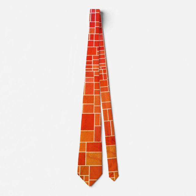 "Retro Abstrakt Geometric" Manar Orange Guld Rolig Slips (Framsida)