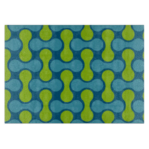 Retro Abstrakt Geometric Mönster i blått och Grönt