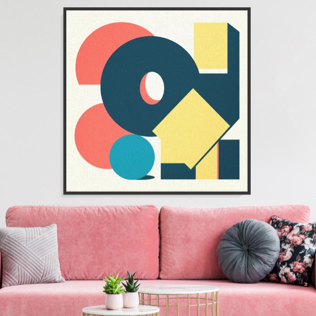 Retro Abstrakt Geometrisk Risograf Konst Design Fototryck (Retro Abstract Geometric Risograph Art Design. Photo Print)