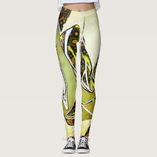 Retro Abstrakt Graffiti Geometric Urban Hand Leggings