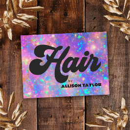 Retro Abstrakt Guld Fire Opal Gemstone Hairstylist Visitkort