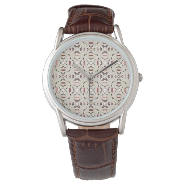 Retro-abstrakt-klocka mönster armbandsur (Framsida)