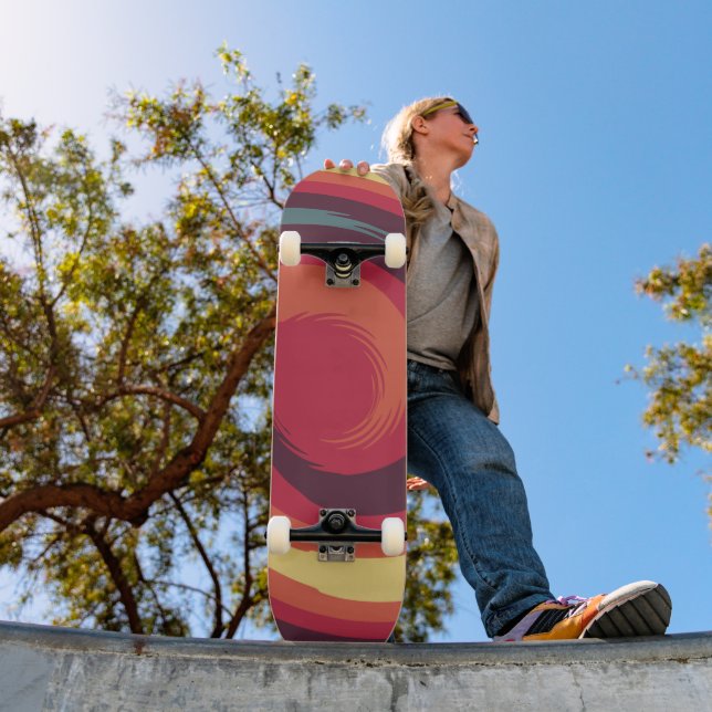 Retro-Abstrakt Mini Skateboard Bräda 18,5 Cm (Utomhus 1)