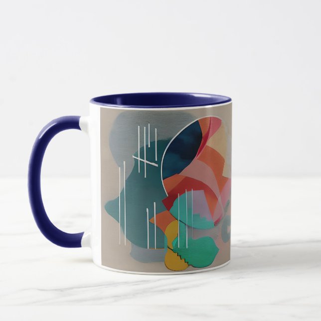 Retro abstrakt minimalistisk konst  mugg (Vänster)