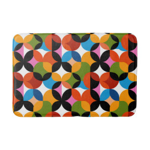 RETRO Abstrakt Mönster Färgrik Mid Century Modern Badrumsmatta