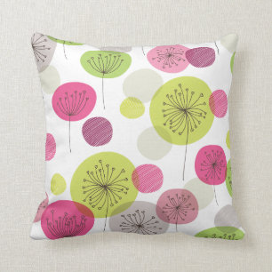 Retro abstrakt mönsterdesign för gulliga blommor kudde