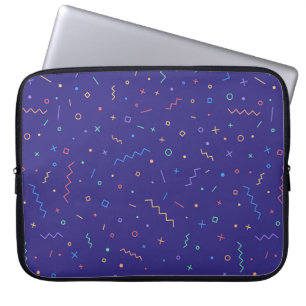 Retro Abstrakt Neon Mönster Laptop Fodral