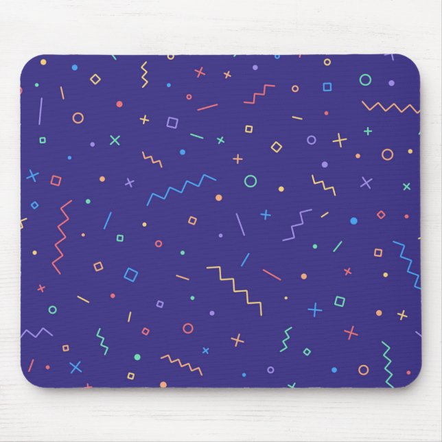 Retro Abstrakt Neon Mönster Musmatta (Framsidan)
