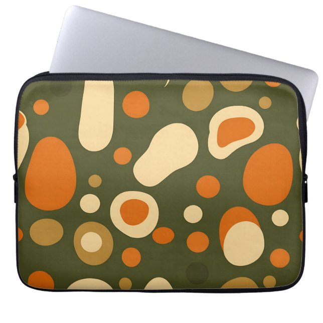 Retro Abstrakt Organisk Mönster Laptop Fodral (Framsidan)
