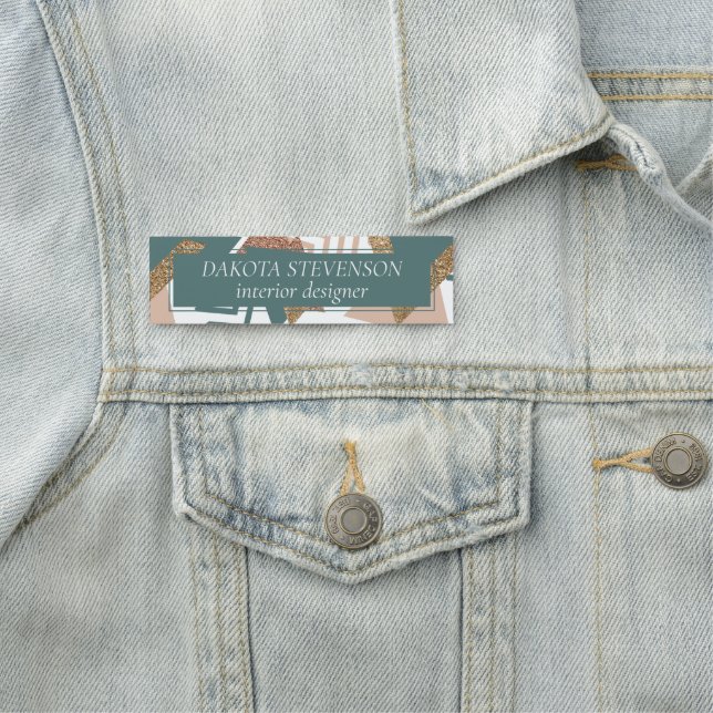 Retro-Abstrakt på 80 sekunder | 70-talets Grönt oc Namnbricka (På plats)