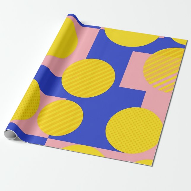 Retro Abstrakt Penseldrag (13) Presentpapper (Utrullad)