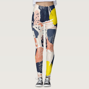 Retro Abstrakt Penseldrag (4) Leggings