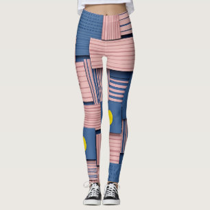 Retro Abstrakt Penseldrag (5) Leggings