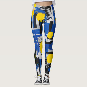 Retro Abstrakt Penseldrag (7) Leggings